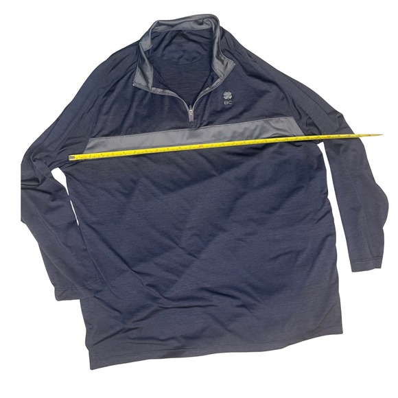 Black Clover Quarter Zip Pullover Live Lucky Blue Golf Top 24" Chest - Picture 4 of 6